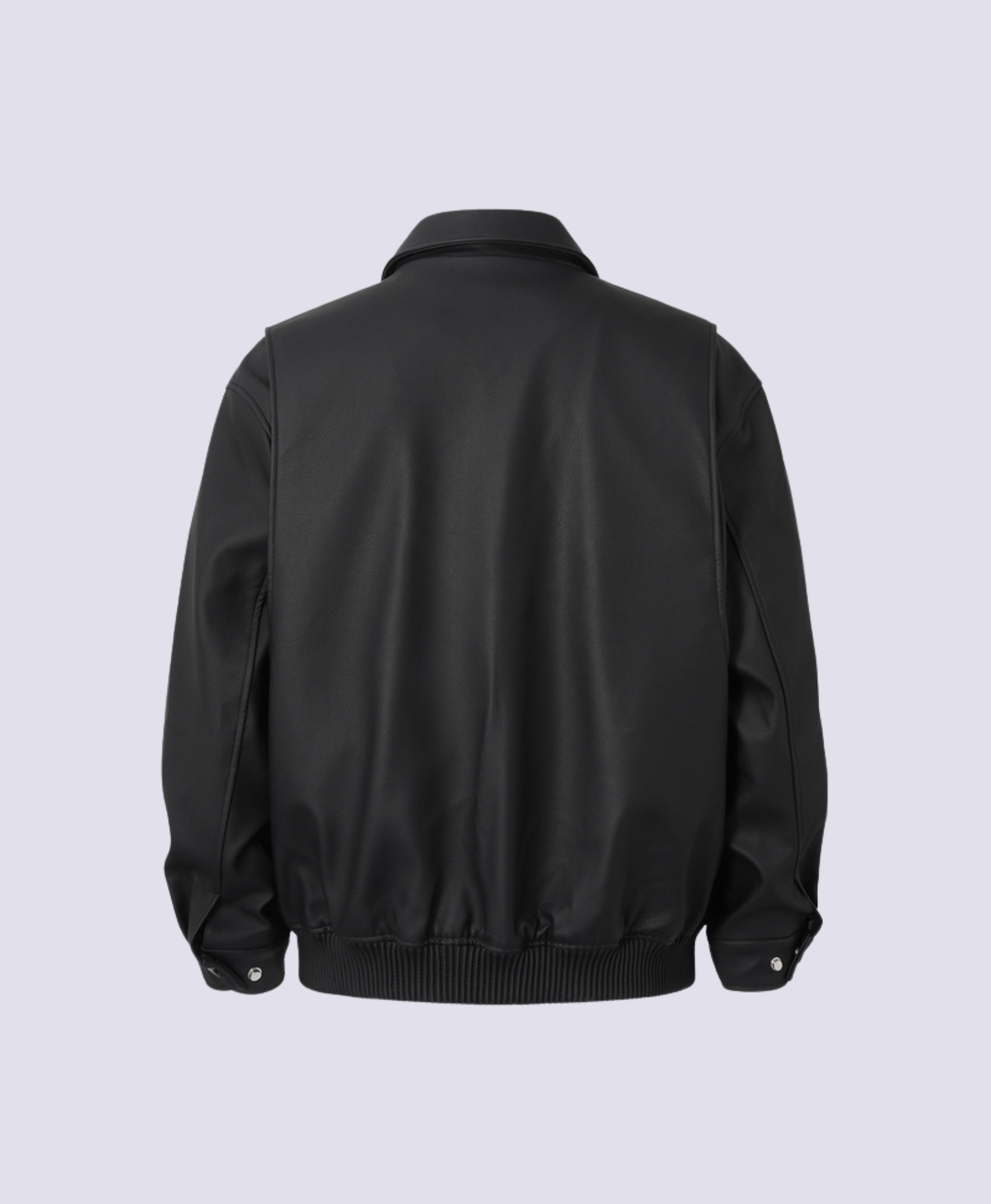 BLACK LEATHER DOUBLE POCKET JACKET