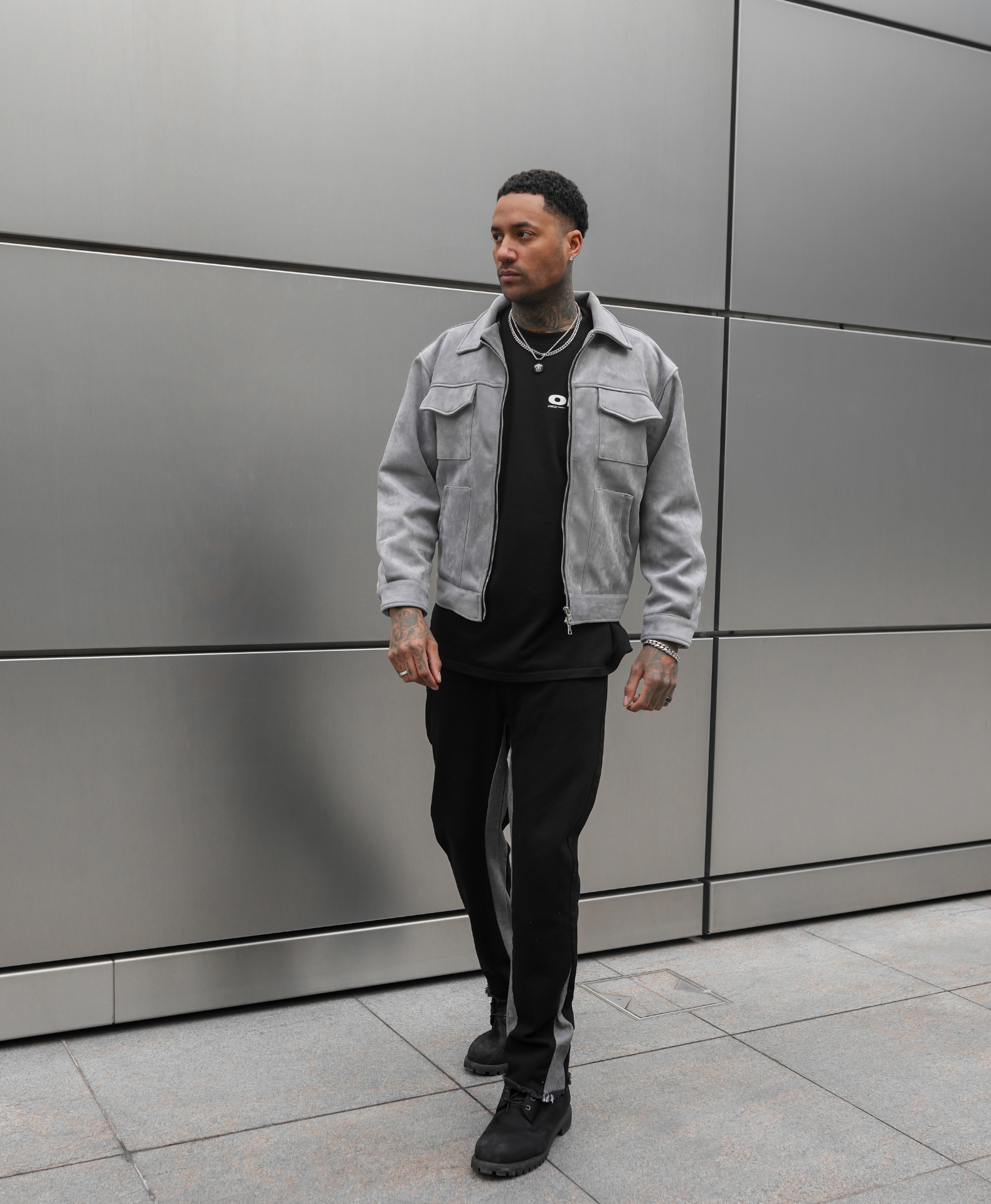 GREY SUEDE JACKET