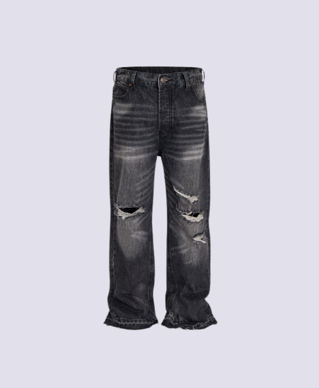 SCRATCHED BLACK FLARED JEANS
