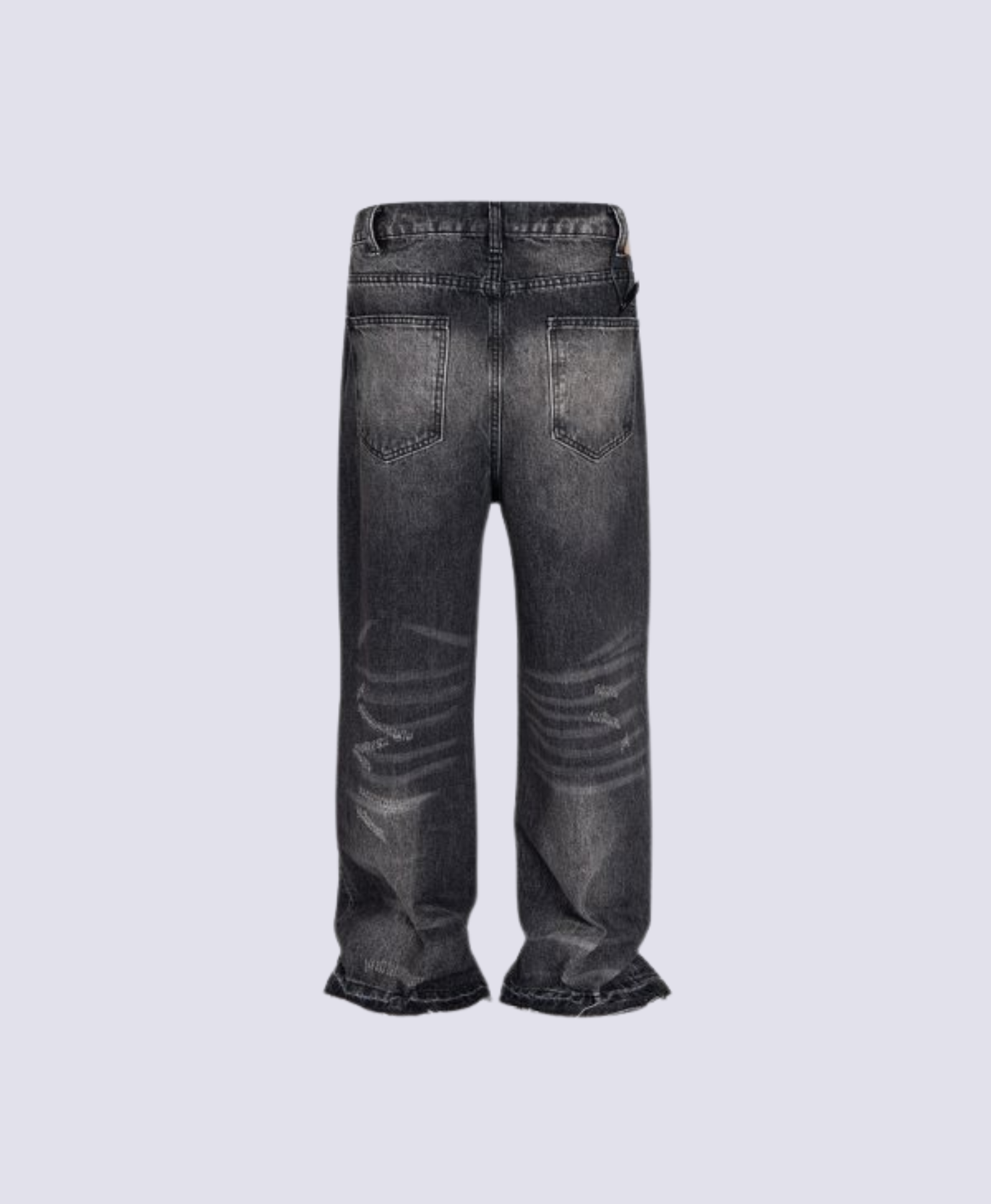 SCRATCHED BLACK FLARED JEANS